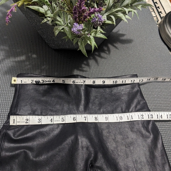 SPANX Black Faux Leather Petite Leggings - Picture 7 of 9